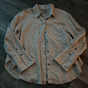 H&M Light Gray Linen Button Up